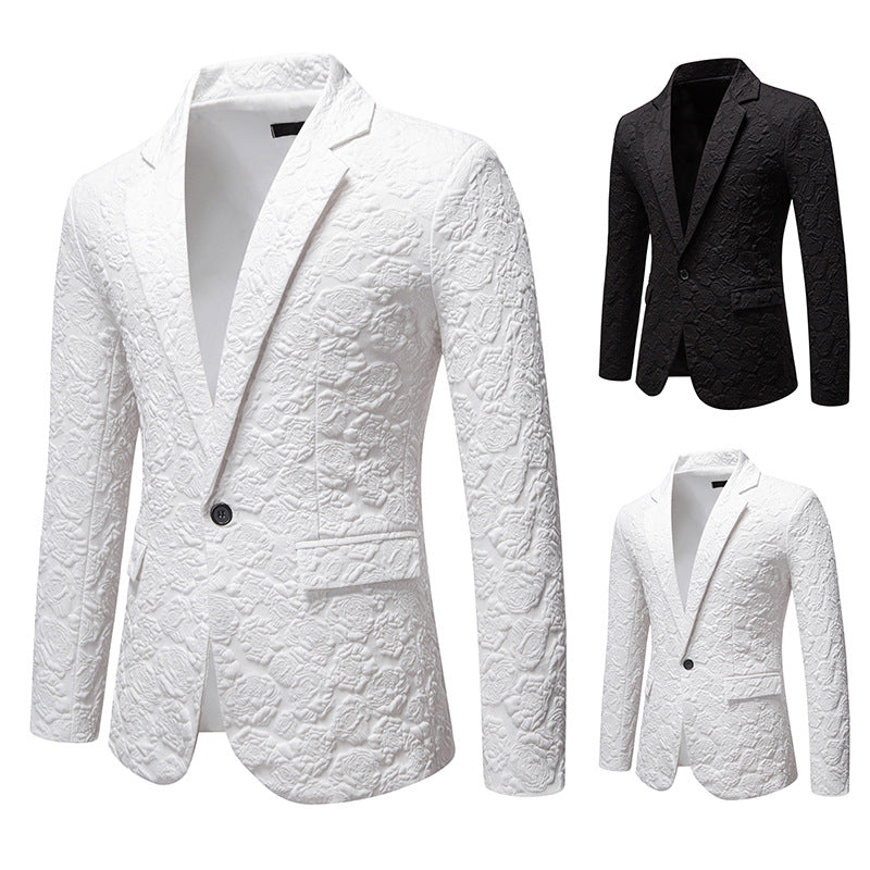 Herren Eleganter Blazer mit strukturiertem Floralmuster Aliams
