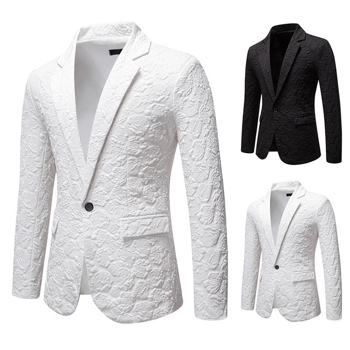 Herren Eleganter Blazer mit strukturiertem Floralmuster Aliams