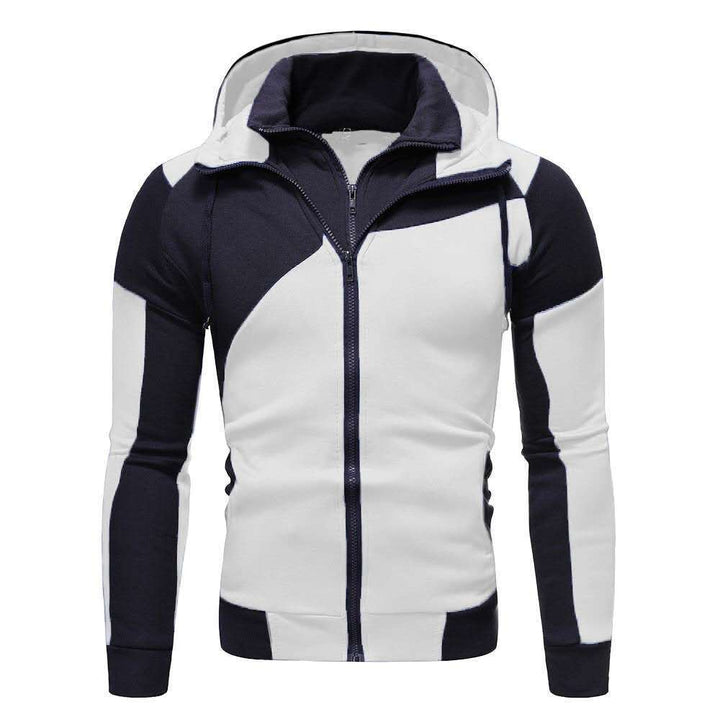 Herren sportliche Jacke mit innovativem Patchwork-Design und Kapuze Aliams