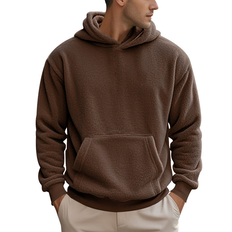 Herren Fleece Hoodie mit Kängurutasche und modernem Schnitt Aliams