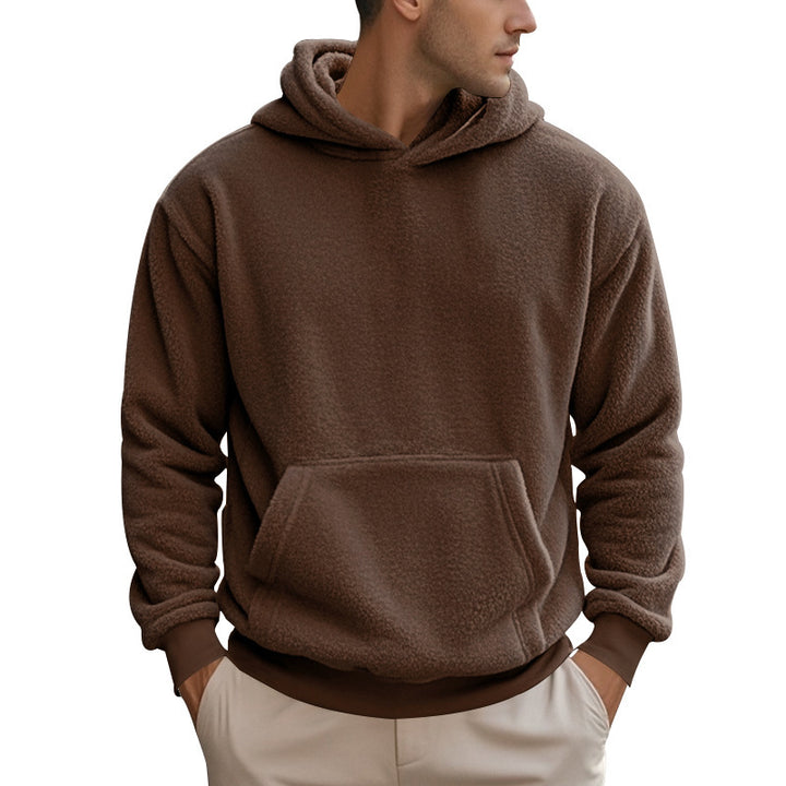 Herren Fleece Hoodie mit Kängurutasche und modernem Schnitt Aliams