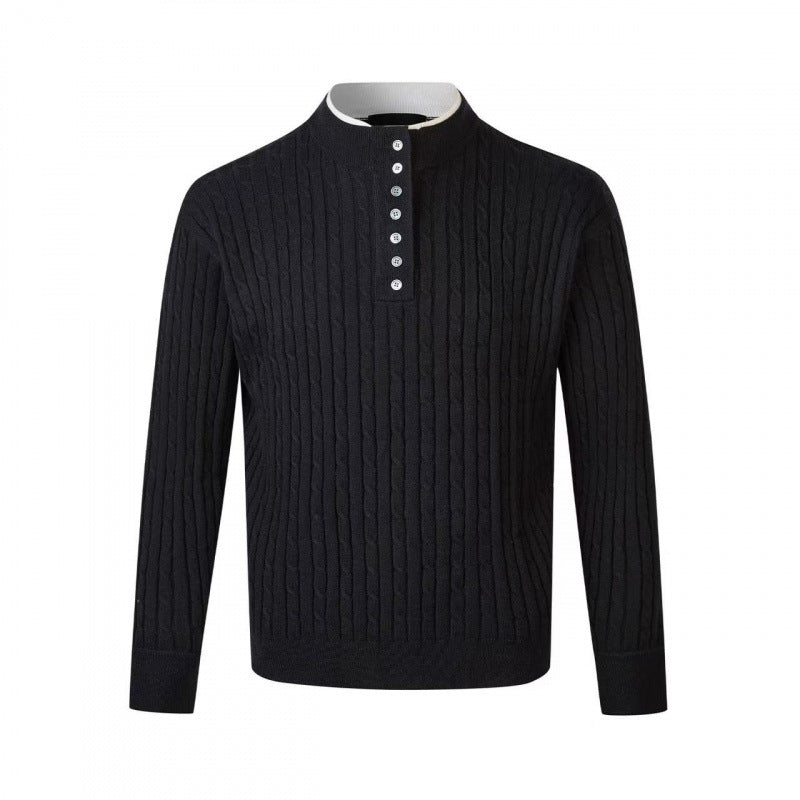 Herren Feinstrickpullover mit dekorativen Knopfdetails Aliams