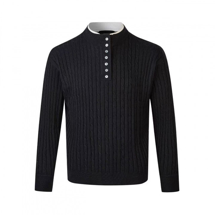 Herren Feinstrickpullover mit dekorativen Knopfdetails Aliams