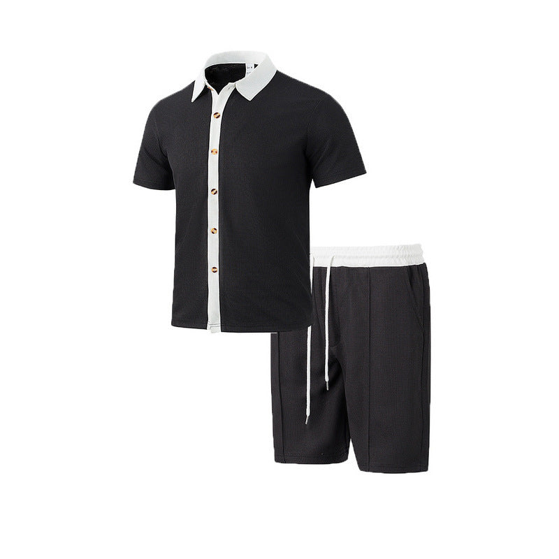 Herren Freizeit Set aus atmungsaktivem Kurzarmhemd und bequemen Shorts Aliams