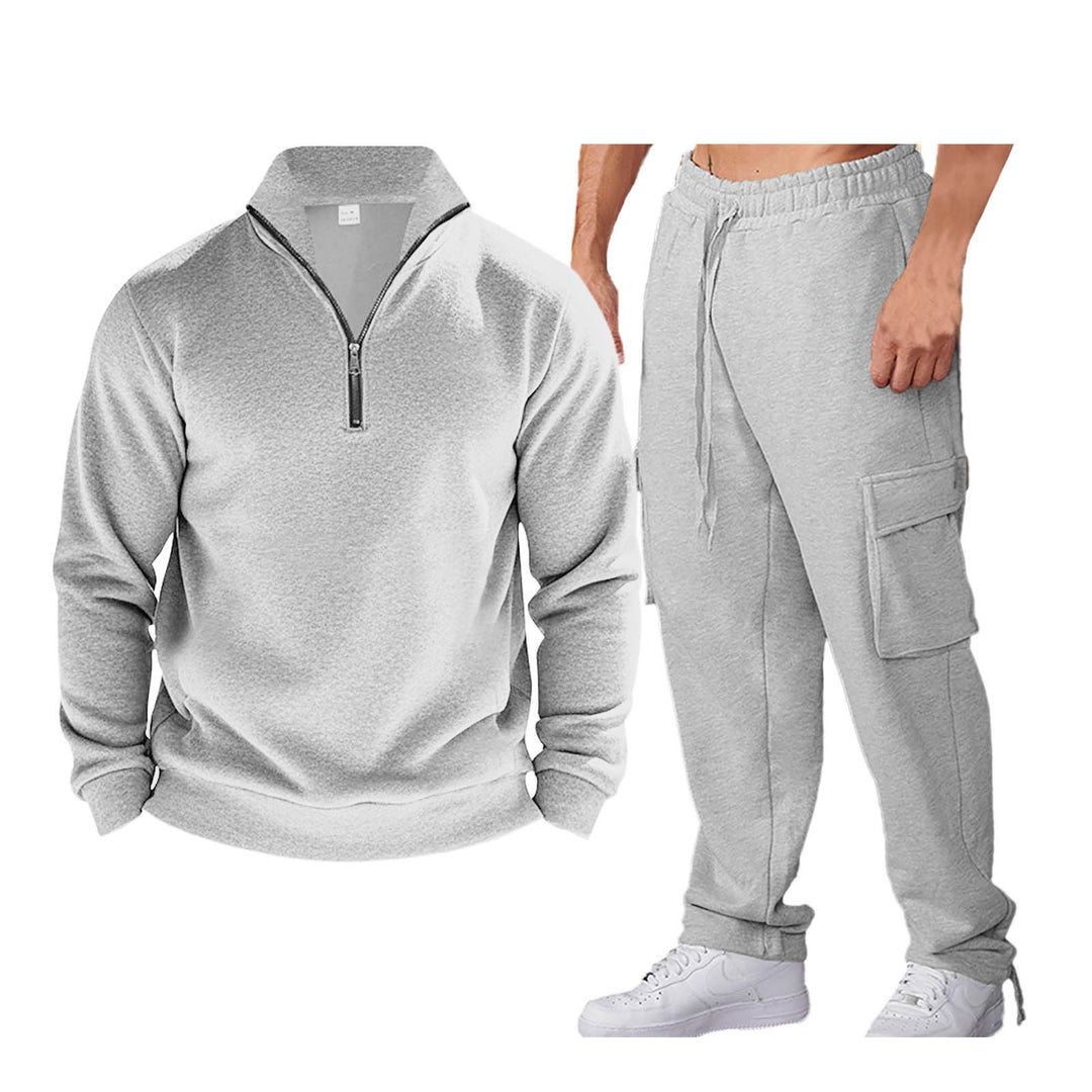 Herren Freizeit-Set mit praktischen Taschen und modischem Stehkragen Aliams