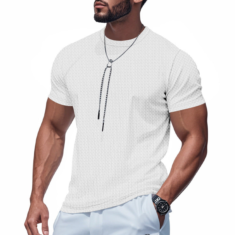 Herren Atmungsaktives Kurzarm-T-Shirt mit stylischem Reißverschluss Aliams