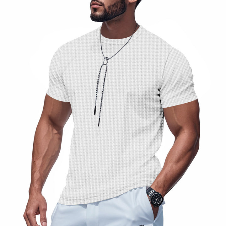 Herren Atmungsaktives Kurzarm-T-Shirt mit stylischem Reißverschluss Aliams