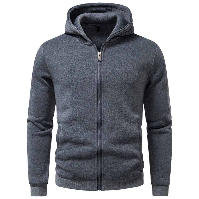 Herren komfortabler Kapuzenpullover mit durchgehendem Reißverschluss Aliams