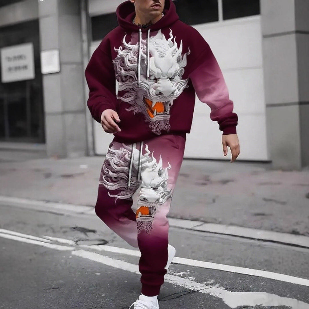 Herren Hoodie- und Jogginghose-Set mit einzigartigem Grafikdesign Aliams