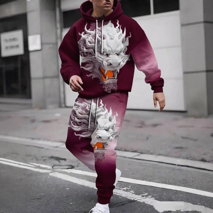 Herren Hoodie- und Jogginghose-Set mit einzigartigem Grafikdesign Aliams