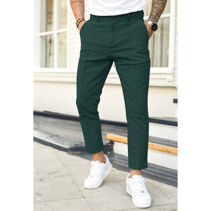 Herren elegante Chino-Hose mit schmalem Schnitt Aliams