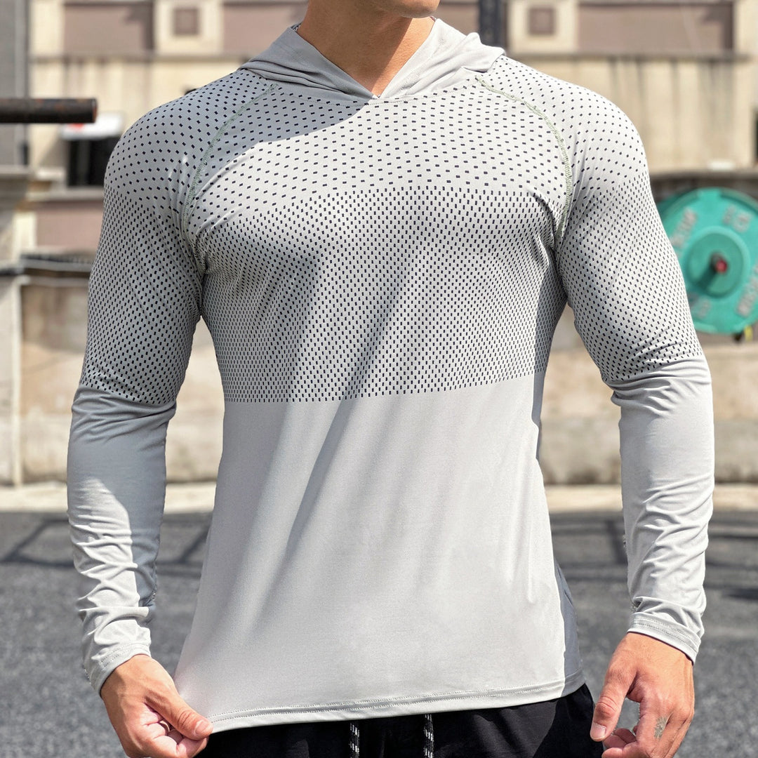 Herren Sportliches Langarmshirt mit atmungsaktivem Mesh-Einsatz Aliams