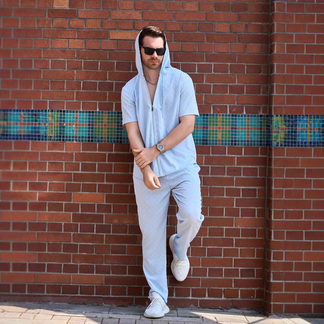 Herren Sportliches Kapuzen-Set mit atmungsaktivem Material und elastischem Bund Aliams