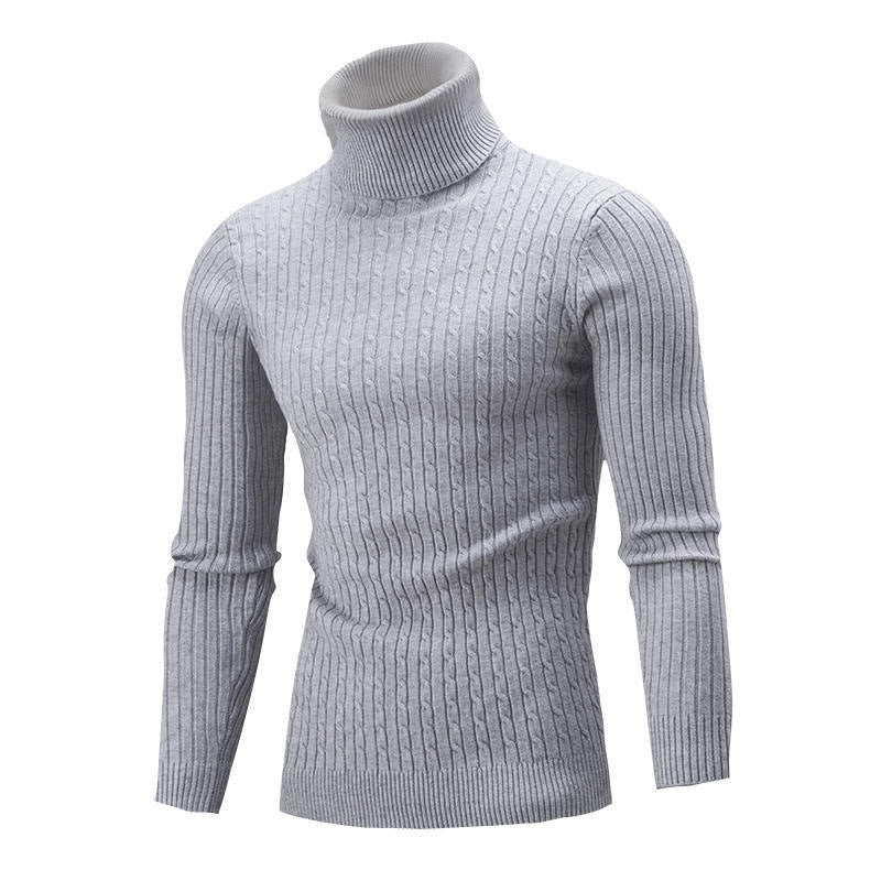 Herren Rollkragenpullover mit strukturiertem Zopfmuster und modernem Schnitt Aliams