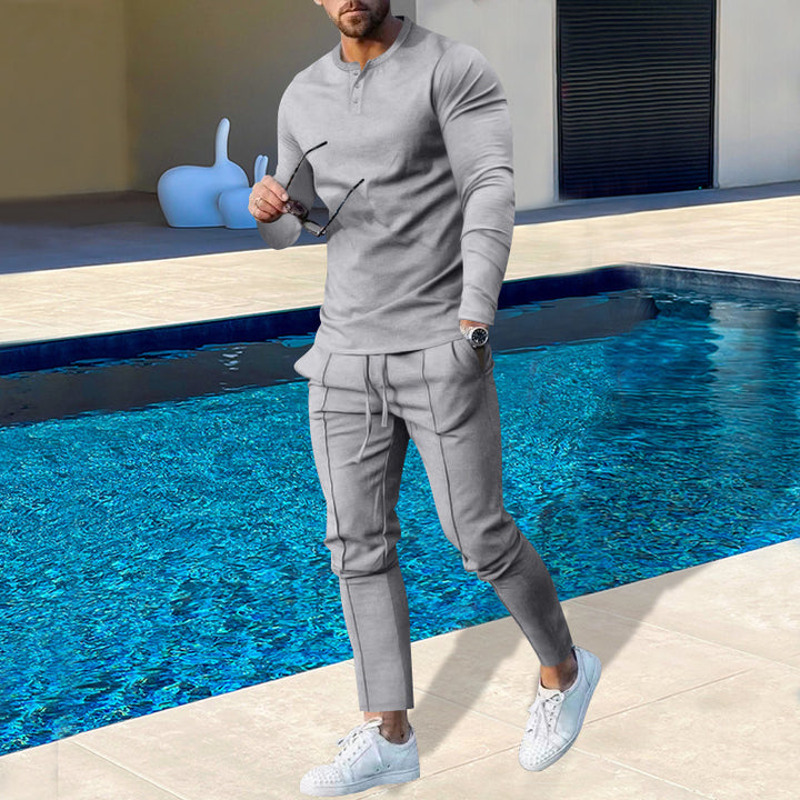 Herren Baumwoll-Jogginganzug mit atmungsaktiven Eigenschaften und modischem Schnitt Aliams