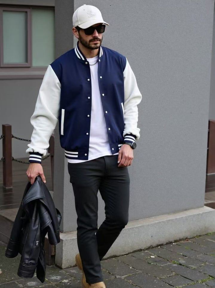 Herren Varsity-Jacke mit kontrastierenden Ärmeln Aliams