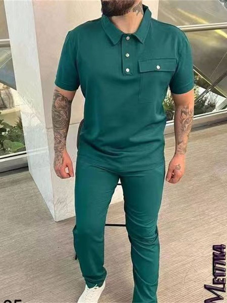 Stylisches Polo- und Hosen-Set für Herren Aliams