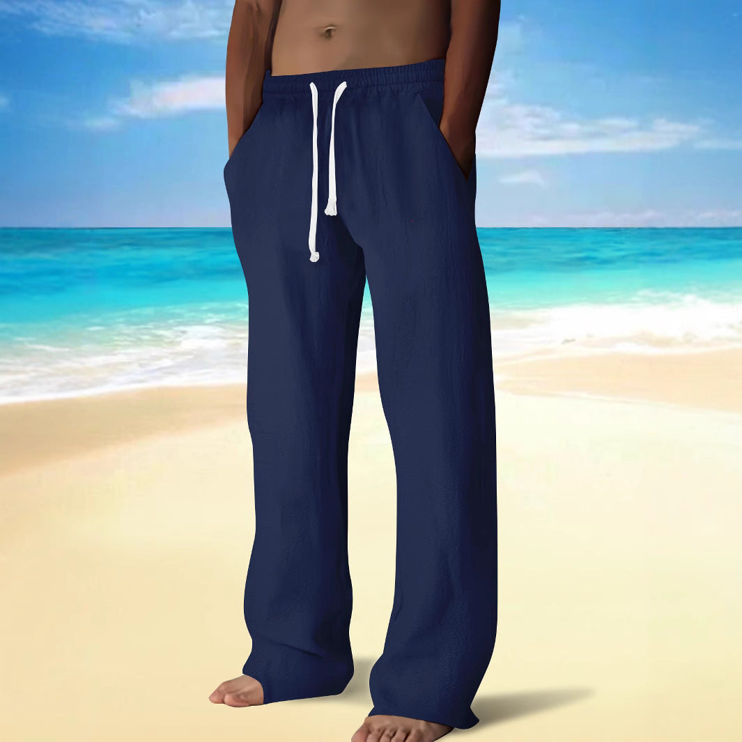 Herren Bequeme Strandhose mit elastischem Bund und praktischen Seitentaschen Aliams