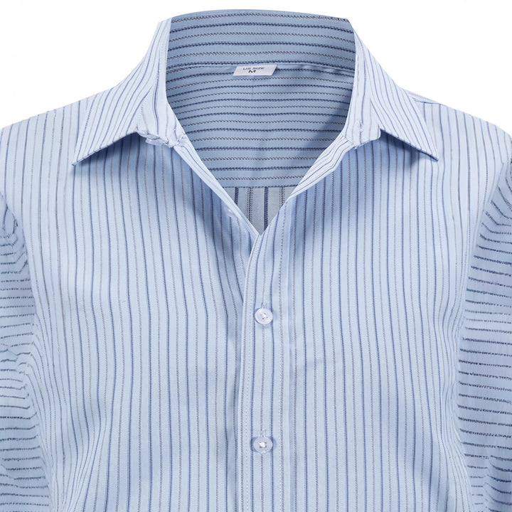 Herren elegantes Langarmhemd mit feinen Streifen und modernem Schnitt Aliams