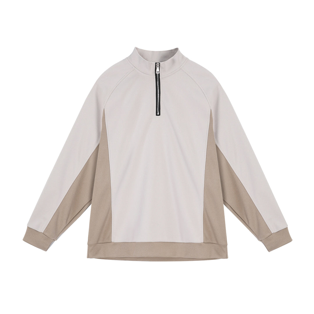 Herren Funktionspullover mit halbem Reißverschluss und atmungsaktiven Einsätzen Aliams