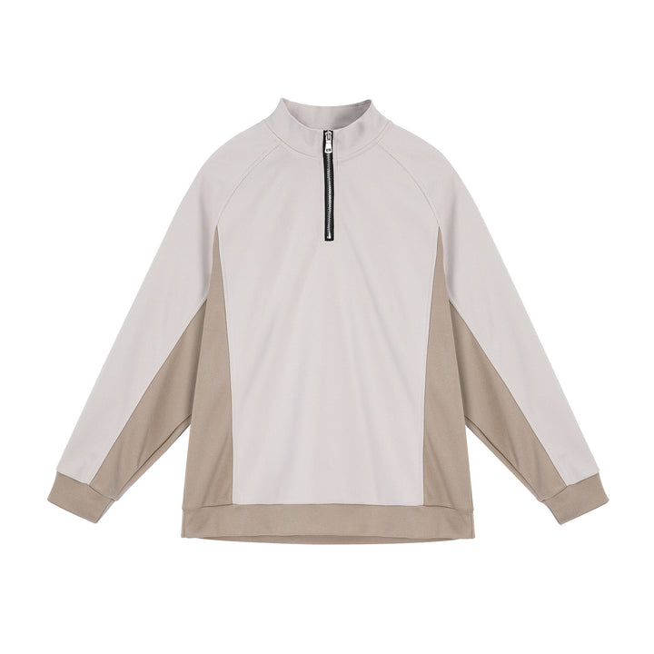 Herren Funktionspullover mit halbem Reißverschluss und atmungsaktiven Einsätzen Aliams