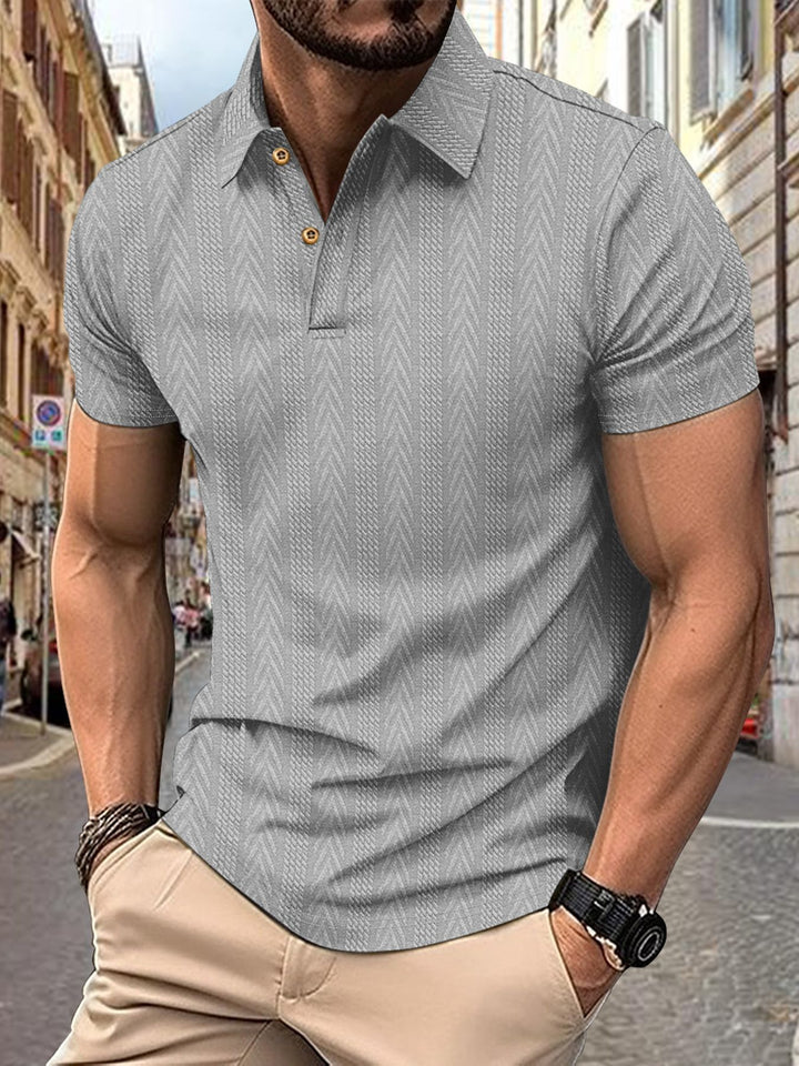 Herren Kurzarm Poloshirt mit strukturiertem Design und eleganter Knopfleiste Aliams