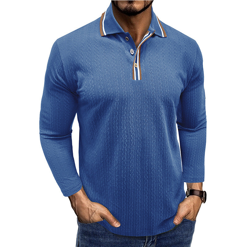 Herren Elegantes Langarm-Polohemd mit Details Aliams