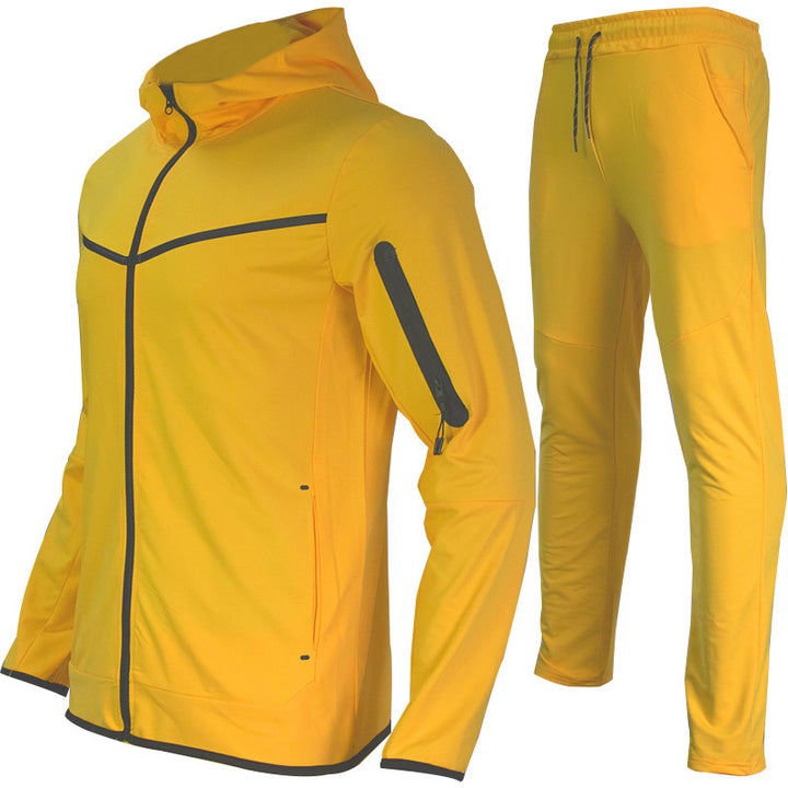 Herren Atmungsaktives Freizeit-Outdoor-Set mit Kapuzenjacke und Jogginghose Aliams