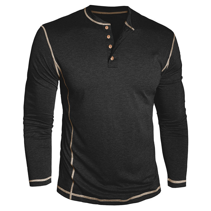 Herren Elegantes Langarmshirt mit Knopfleiste Aliams
