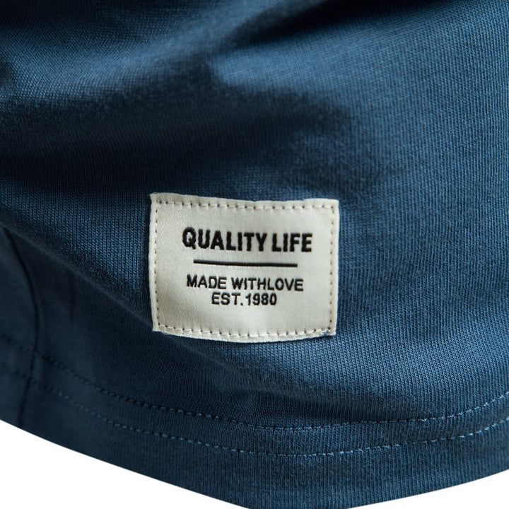 Herren Kurzarm Henley-T-Shirt mit modernem Reißverschluss und hochwertiger Baumwollmischung Aliams