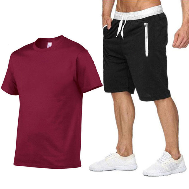 Herren sportliches T-Shirt und bequeme Shorts im lässigen Stil Aliams