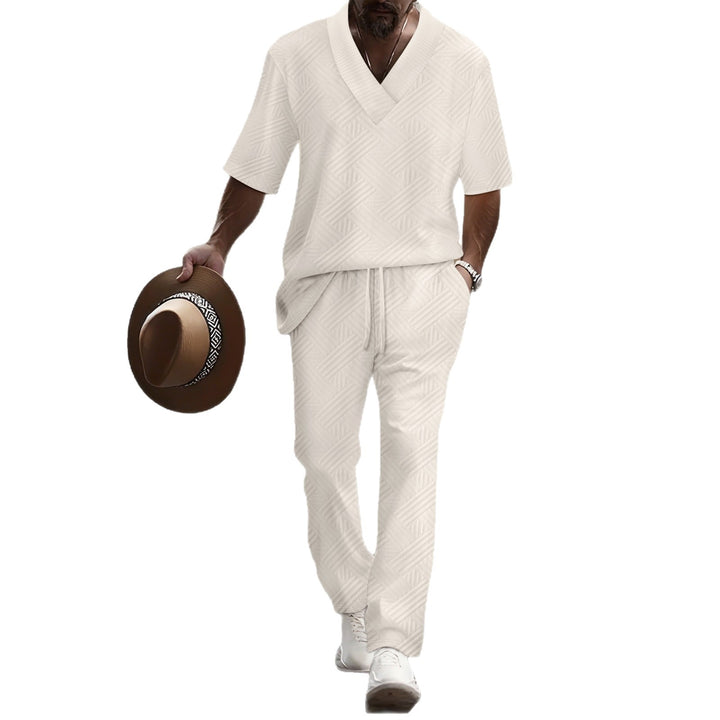 Herren Set mit modernem V-Ausschnitt und elastischem Bund Aliams
