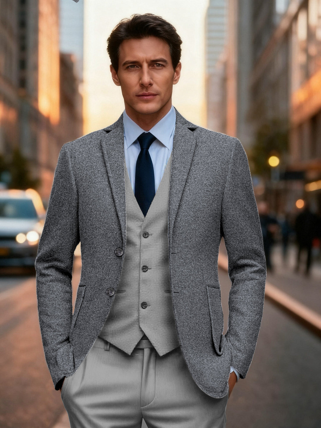 Herren klassischer einreihiger Blazer Aliams