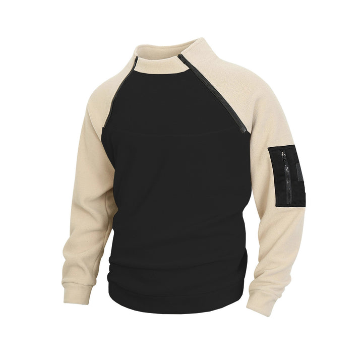 Herren Fleece-Pullover mit hochschließendem Kragen und praktischen Reißverschlussdetail Aliams
