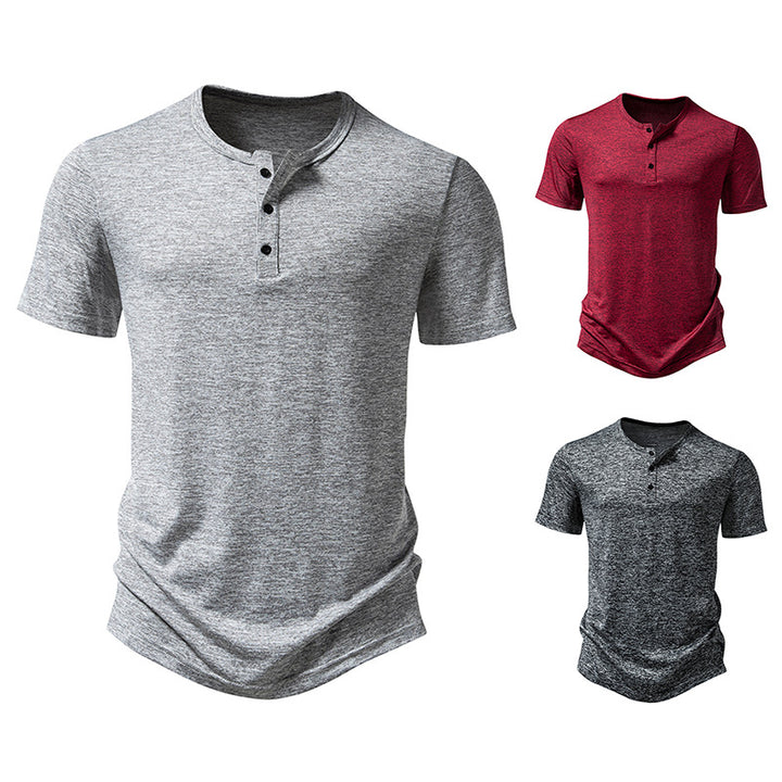 Herren Kurzarm Hemd mit dekorativer Knopfleiste und lässigem Schnitt Aliams