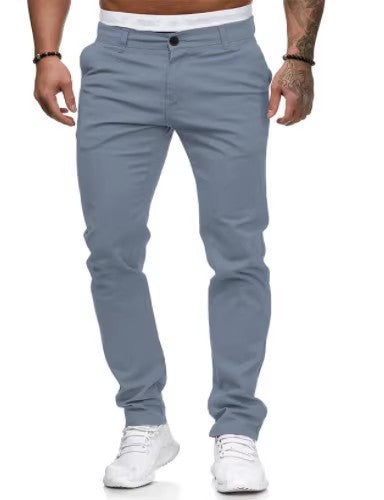 Herren elegante Slim-Fit Chinohose mit elastischem Bund und praktischen Taschen Aliams