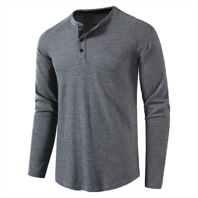 Herren elegantes Longsleeve mit Knopfleiste Aliams
