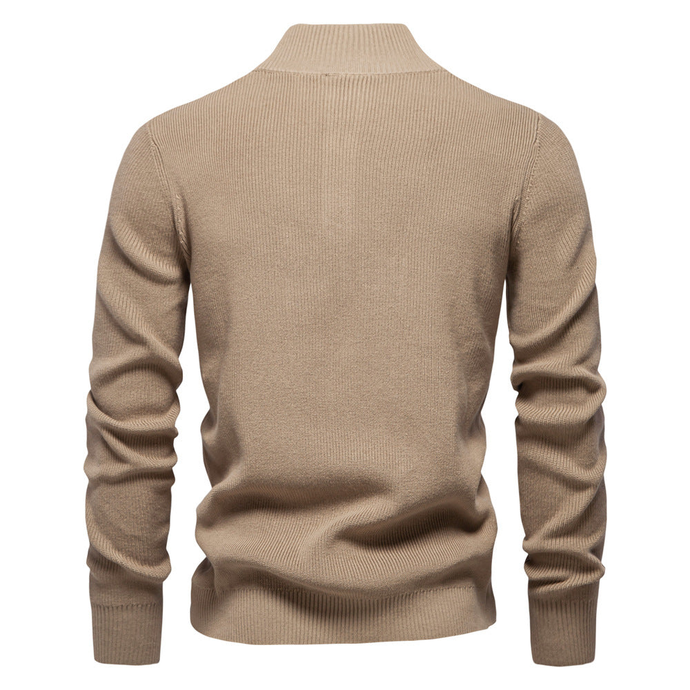 Herren Pullover mit Knopfleiste und strukturiertem Muster Aliams