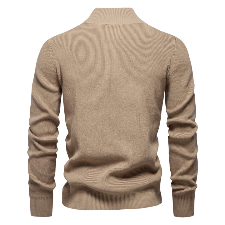 Herren Pullover mit Knopfleiste und strukturiertem Muster Aliams