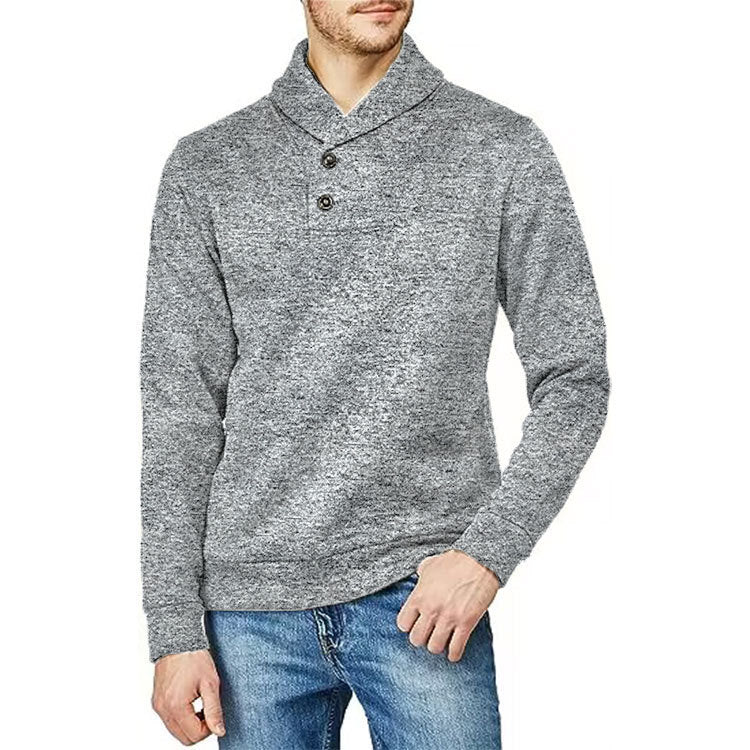 Herren Pullover mit Stehkragen und Knopfdetail Aliams