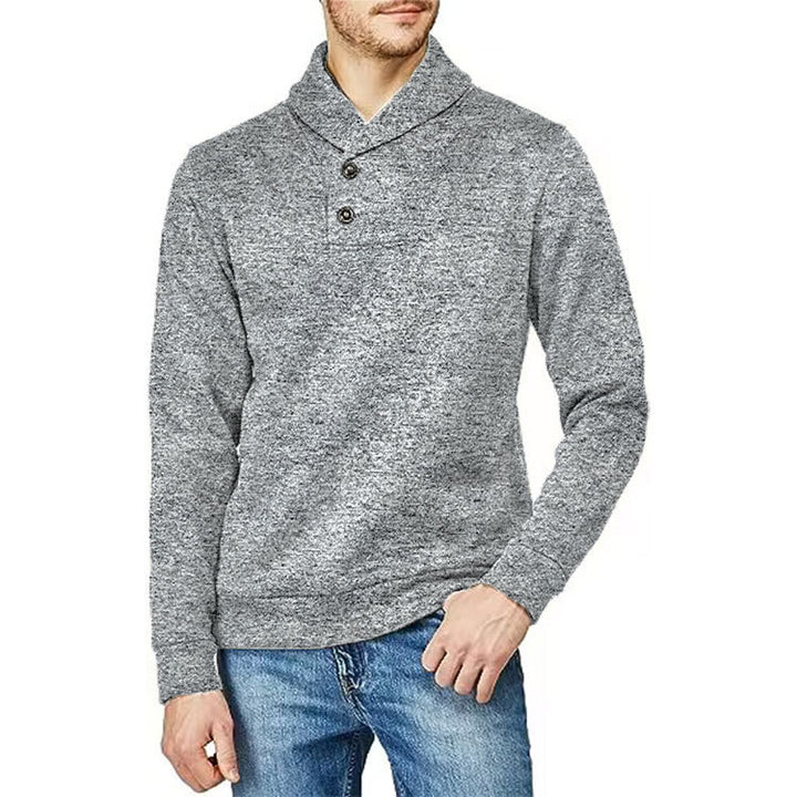 Herren Pullover mit Stehkragen und Knopfdetail Aliams