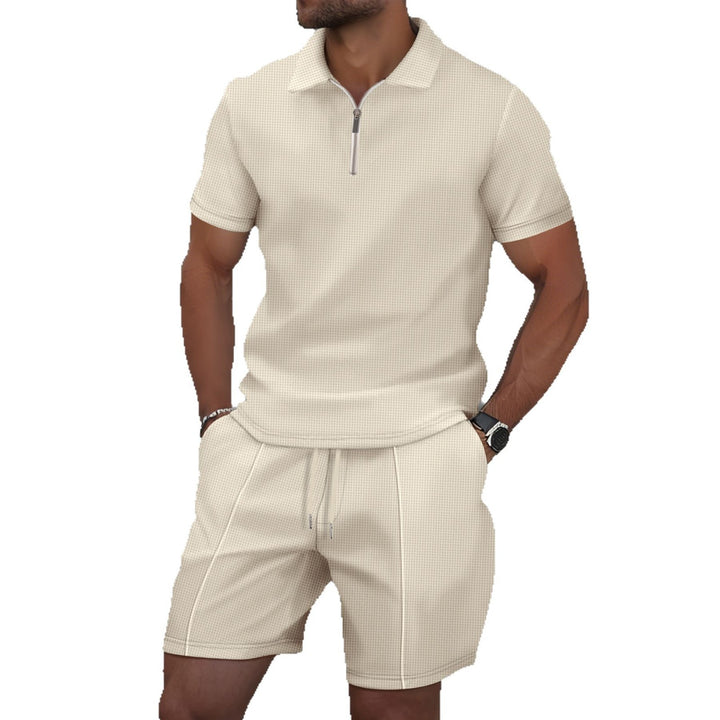 Herren sportliches Polo-Outfit mit modernem Reißverschluss Aliams