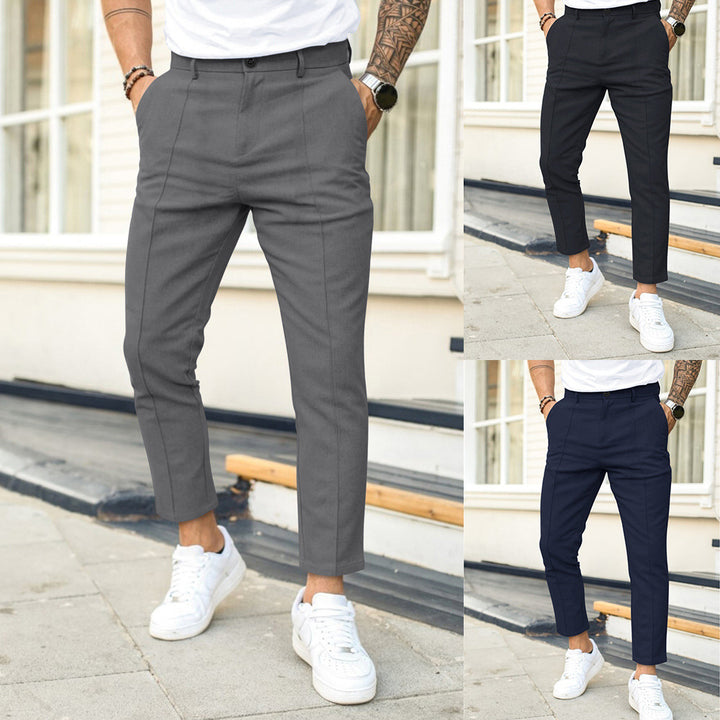 Herren elegante Chino-Hose mit schmalem Schnitt Aliams