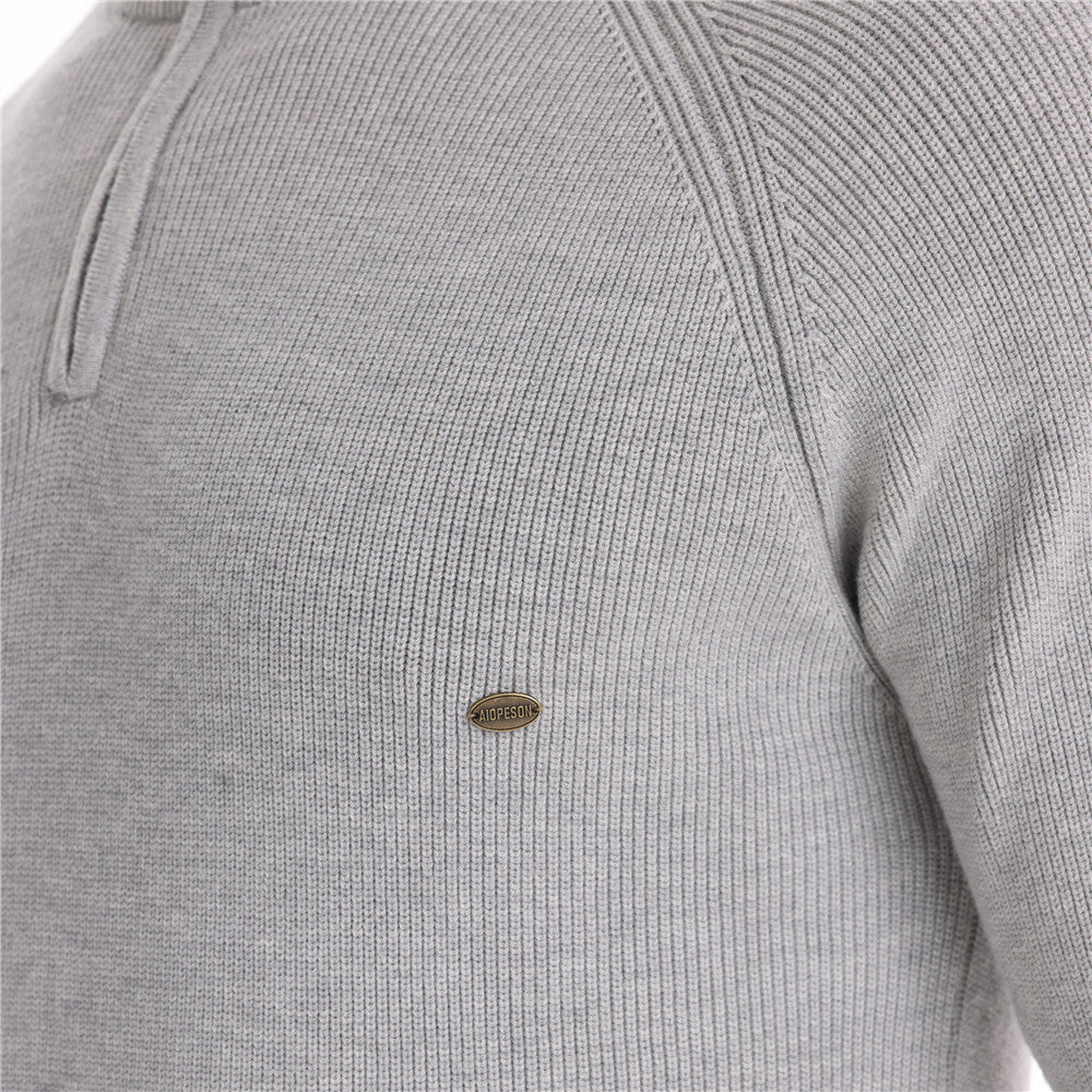 Herren Strickpullover mit halbem Reißverschluss und sportlichen Details Aliams