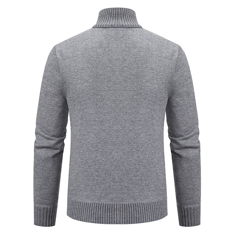 Herren Strickjacke mit modernem Zipper und hohem Kragen Aliams