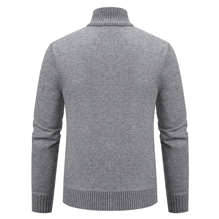 Herren Strickjacke mit modernem Zipper und hohem Kragen Aliams