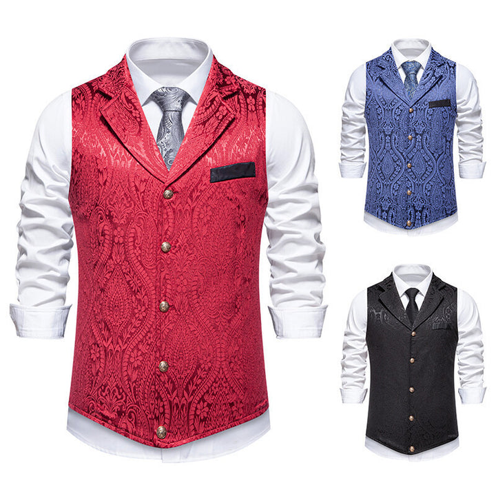 Herren elegante Weste mit aufwendigem Muster und hochwertigem Stoff Aliams