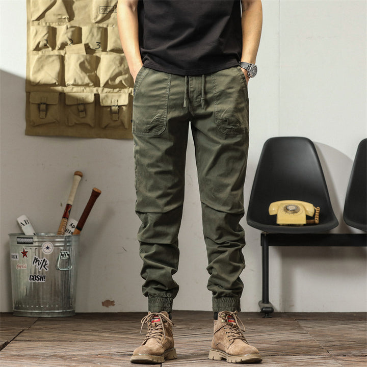 Herren bequeme Cargo-Hose mit elastischem Bund und multifunktionalen Taschen Aliams