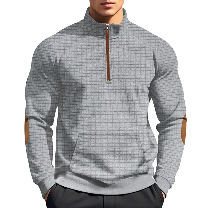 Herren sportlicher Hoodie mit halbem Reißverschluss und strukturiertem Design Aliams