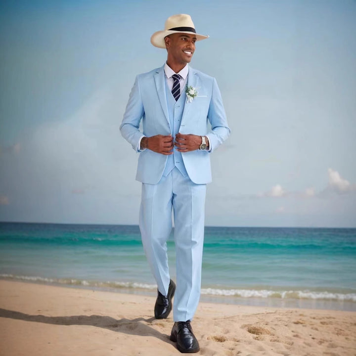 Herren eleganter dreiteiliger Anzug mit feinem Material und modernem Schnitt Aliams